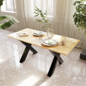 Heavies 4 Seater Dining Table in Solid Wood for Home & Restaurant by HomeTriQ.