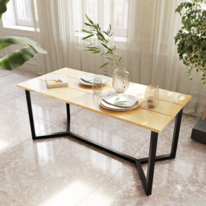 Cosmo 4 Seater Dining Table in Solid Wood for Home & Restaurant by HomeTriQ.