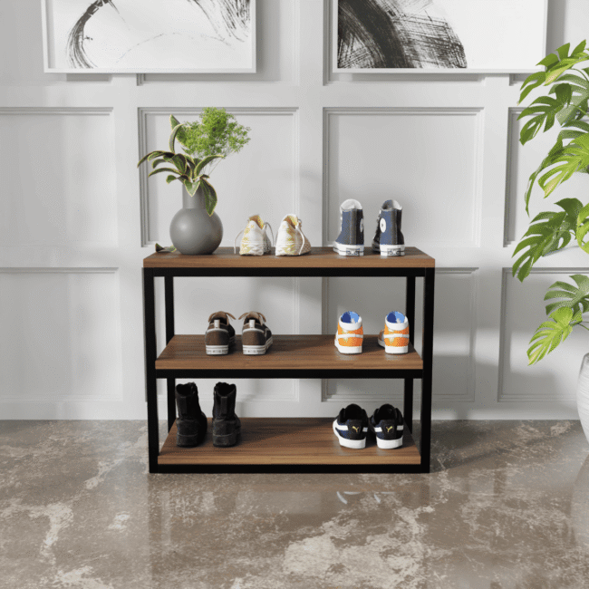 Jambix Shoe Rack in Walnut Color