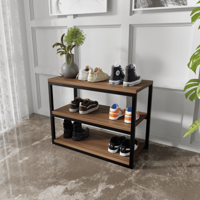 Jambix Shoe Rack in Walnut Color - Image 2