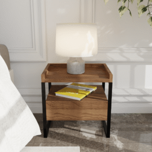 Steela Side Table in Beige Color