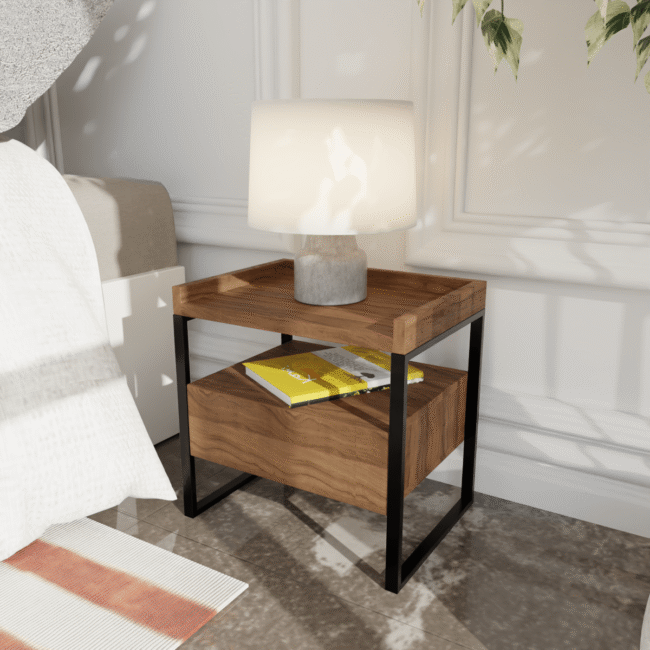 Steela Side Table in Beige Color - Image 2
