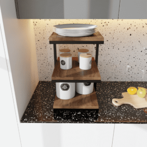 Shelfy Kitchen Stand in Walnut Color