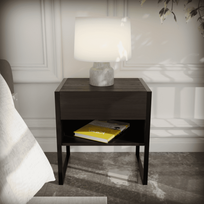 Barksy Side Table in Brown Color
