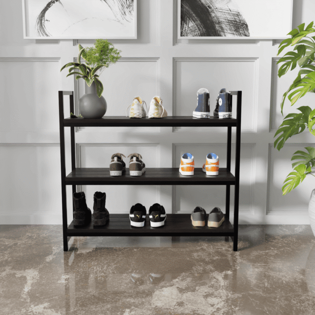 Hooksy Shoe Rack in Brown Color