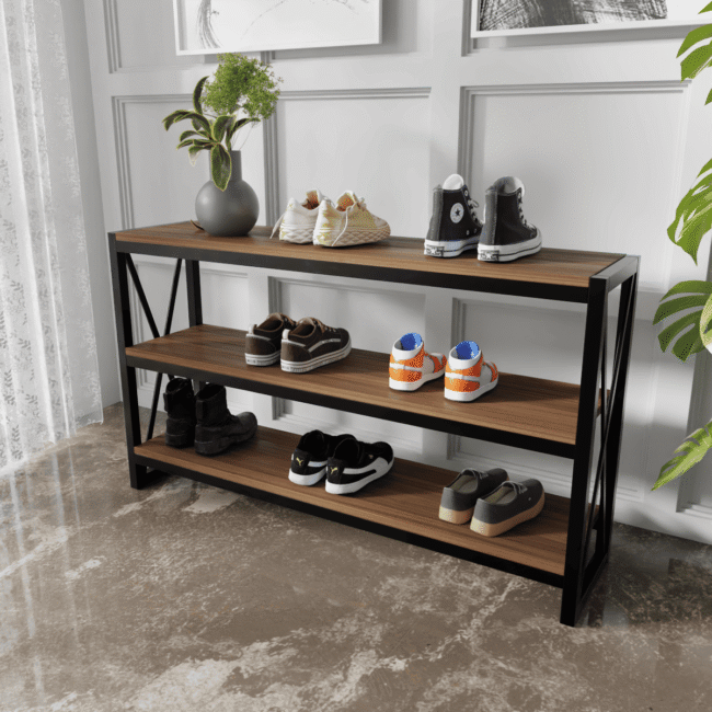 Snaxo Shoe Rack in Walnut Color - Image 2