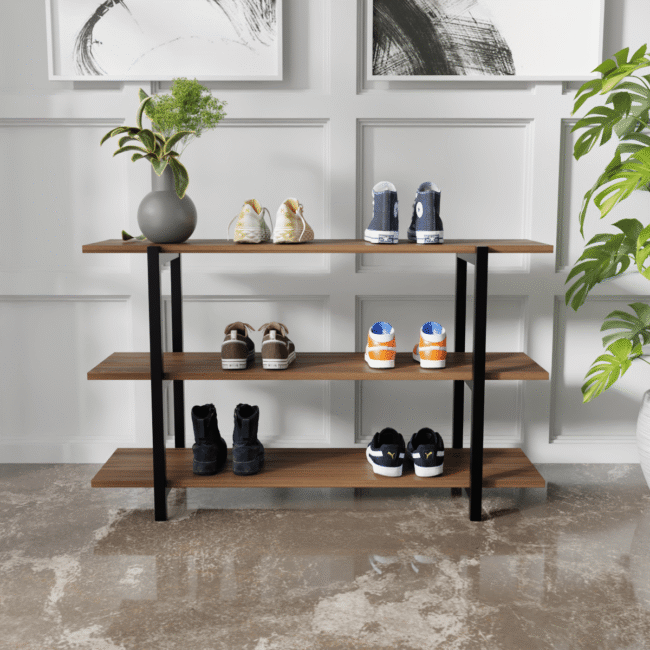 Metwood Shoe Rack in Walnut Color