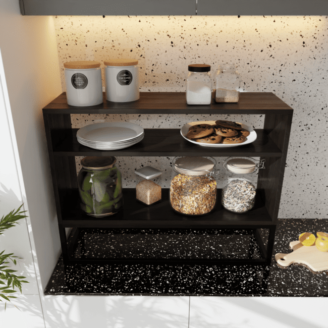 Cabbee Kitchen Stand in Brown Color