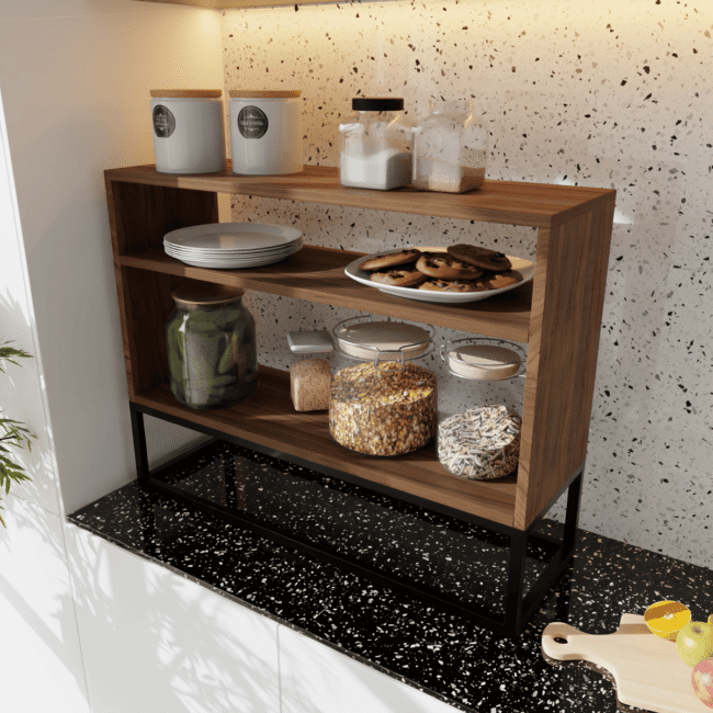 Cabbee Kitchen Stand in Walnut Color - Image 2