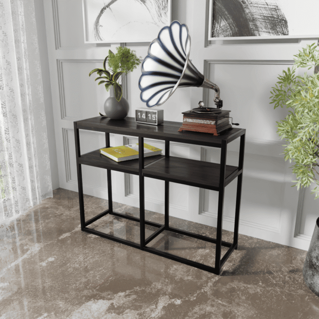 Blocsy Console Table in Brown Color - Image 2